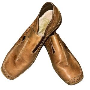 Rieker Anti Stress Shoes Women EU 38 Comfort Slip On Brown Leather US Size 7-7.5